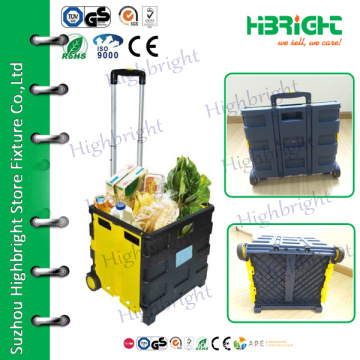 telescopic handle plastic foldable luggage cart